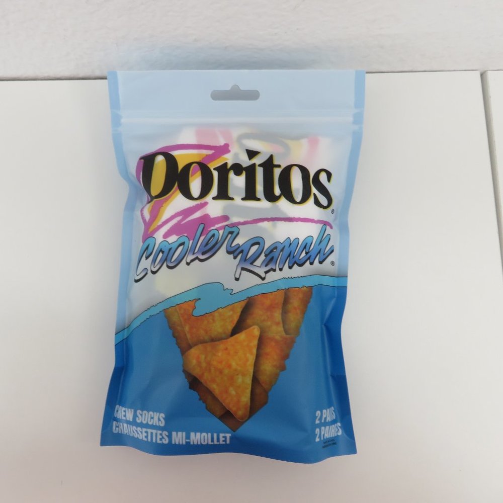 (#T) Doritos Cooler Cool Ranch CREW SOCKS 2-Pair MENS 8-12 US